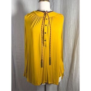 Anthropologie Abstract Boho Chic Long Sleeve Top - Size M